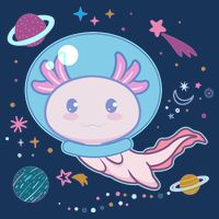 Cute Space Galaxy Astronaut Axolotl Infant Baby Jersey Bodysuit