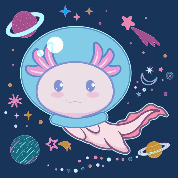 Cute Space Galaxy Astronaut Axolotl Infant Baby Jersey Bodysuit