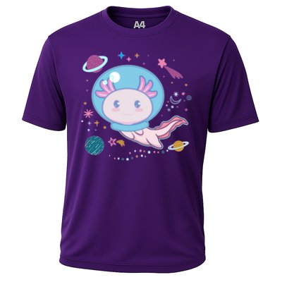 Cute Space Galaxy Astronaut Axolotl Performance Shirt