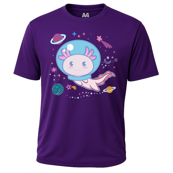 Cute Space Galaxy Astronaut Axolotl Performance Shirt