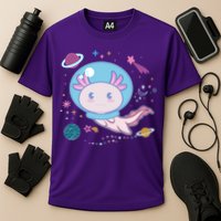 Cute Space Galaxy Astronaut Axolotl Performance Shirt