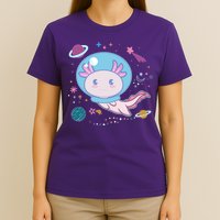 Cute Space Galaxy Astronaut Axolotl T-Shirt