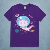 Cute Space Galaxy Astronaut Axolotl T-Shirt