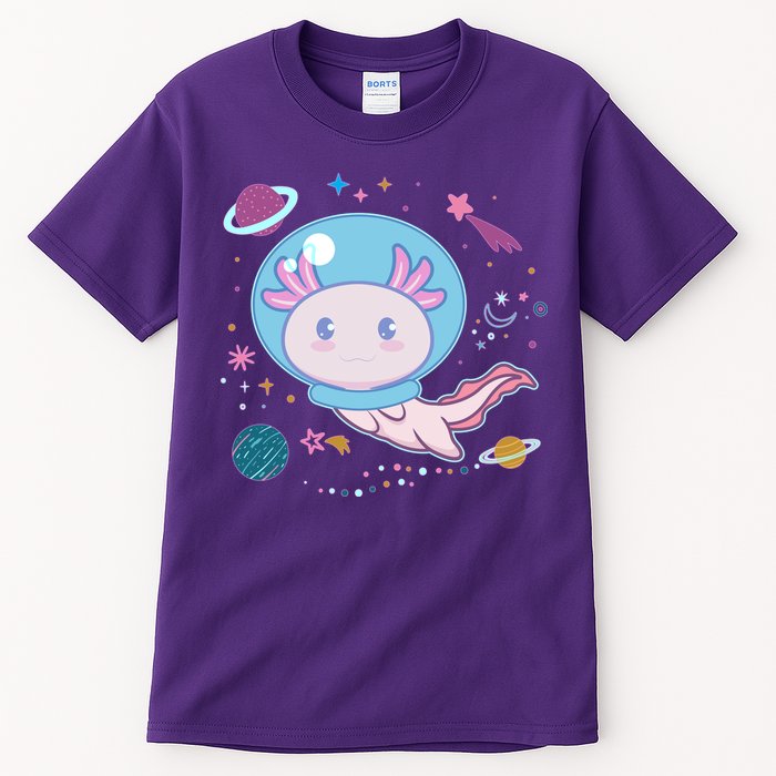 Cute Space Galaxy Astronaut Axolotl Tall T-Shirt