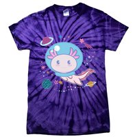 Cute Space Galaxy Astronaut Axolotl Tie-Dye T-Shirt