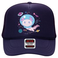 Cute Space Galaxy Astronaut Axolotl Trucker Hat