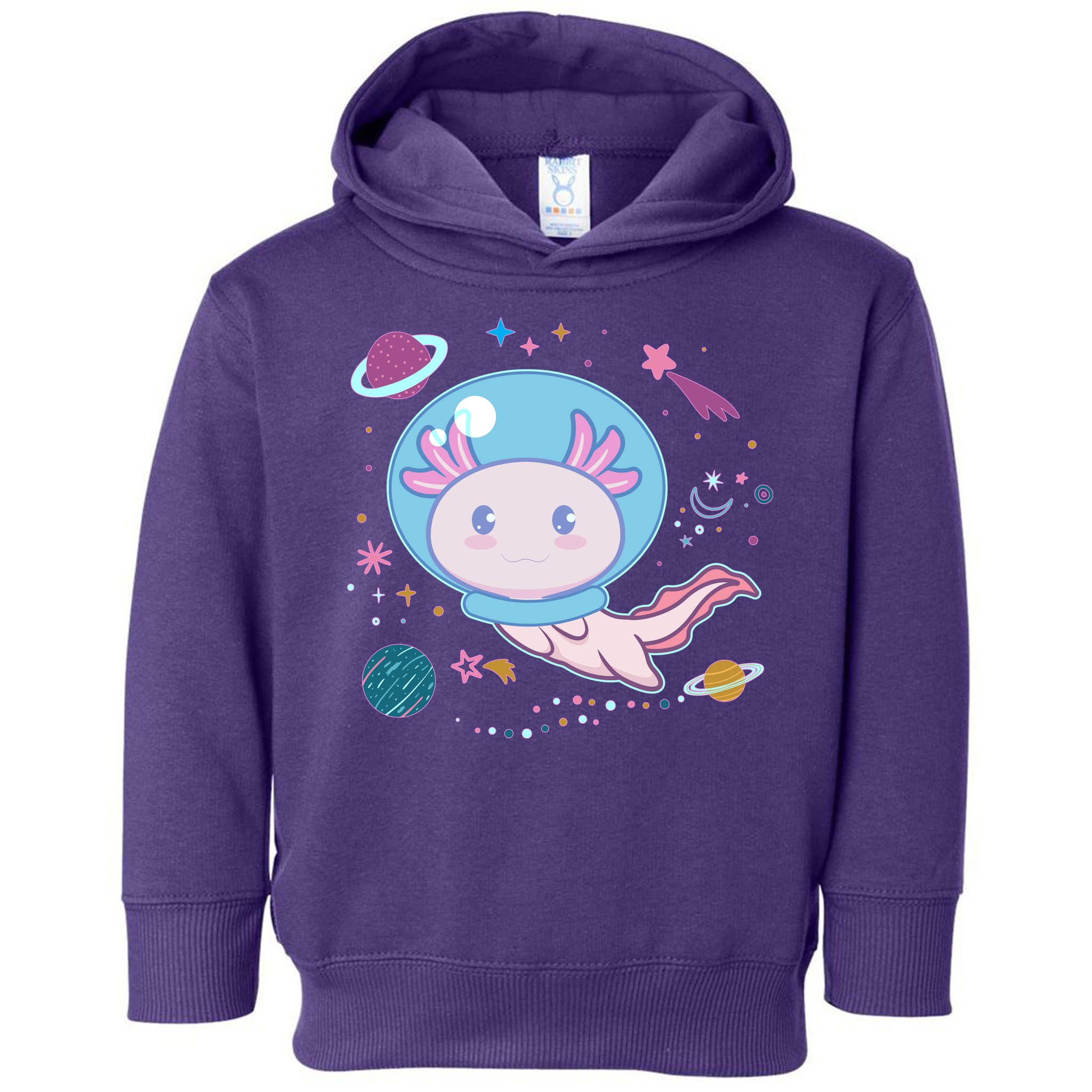 Cute Space Galaxy Astronaut Axolotl Toddler Hoodie