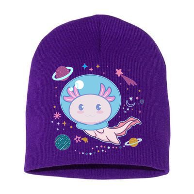 Cute Space Galaxy Astronaut Axolotl Short Acrylic Beanie