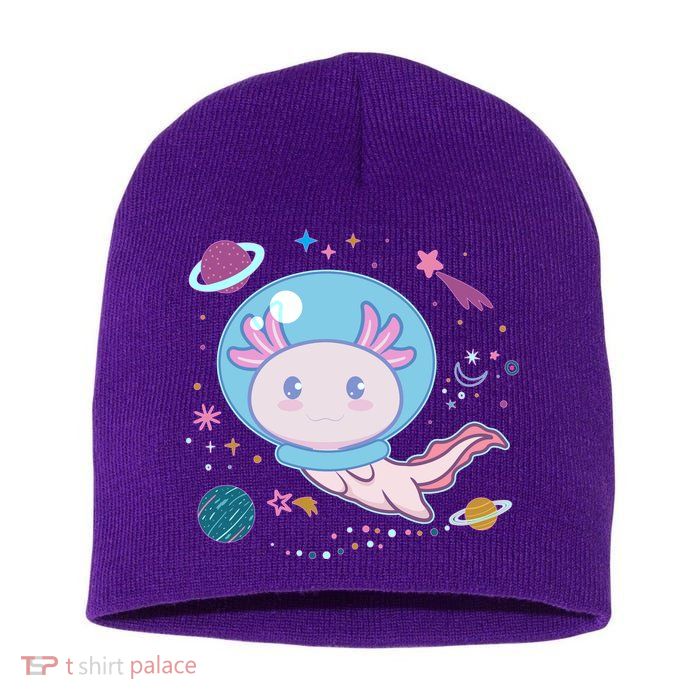 Cute Space Galaxy Astronaut Axolotl Short Acrylic Beanie