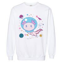 Cute Space Galaxy Astronaut Axolotl Garment-Dyed Sweatshirt