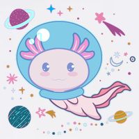Cute Space Galaxy Astronaut Axolotl Garment-Dyed Sweatshirt