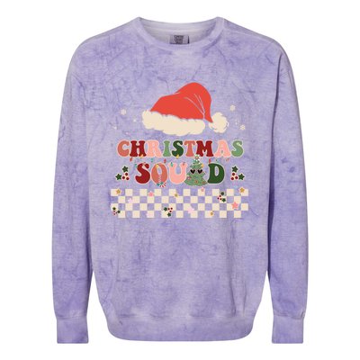 Christmas Squad Groovy Family Matching Xmas Holiday Pajama Gift Colorblast Crewneck Sweatshirt