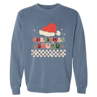 Christmas Squad Groovy Family Matching Xmas Holiday Pajama Gift Garment-Dyed Sweatshirt