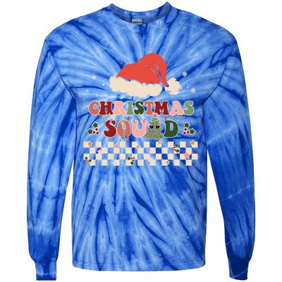 Christmas Squad Groovy Family Matching Xmas Holiday Pajama Gift Tie-Dye Long Sleeve Shirt