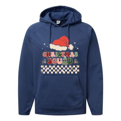 Christmas Squad Groovy Family Matching Xmas Holiday Pajama Gift Performance Fleece Hoodie