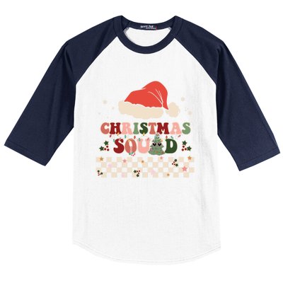 Christmas Squad Groovy Family Matching Xmas Holiday Pajama Gift Baseball Sleeve Shirt