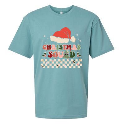 Christmas Squad Groovy Family Matching Xmas Holiday Pajama Gift Sueded Cloud Jersey T-Shirt