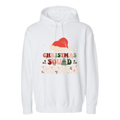 Christmas Squad Groovy Family Matching Xmas Holiday Pajama Gift Garment-Dyed Fleece Hoodie