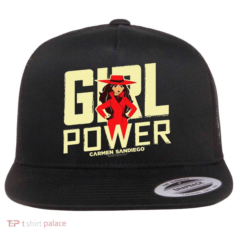 Carmen Sandiego Girl Power Flat Bill Trucker Hat