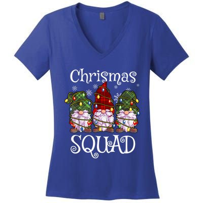 Christmas Squad Gnomies Christmas Gnome Family Matching Pjs Gift Women's V-Neck T-Shirt