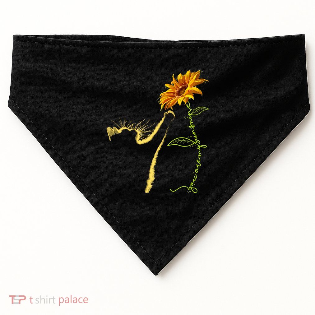 Cat Sunflower Gifts For Cat Lovers Cat Mom Cat Lady USA-Made Doggie Bandana