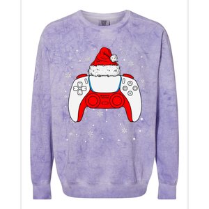 Christmas Santa Gamer Controller Boys Teens Gaming Xmas Colorblast Crewneck Sweatshirt