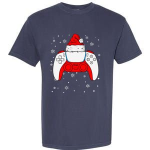 Christmas Santa Gamer Controller Boys Teens Gaming Xmas Garment-Dyed Heavyweight T-Shirt