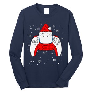 Christmas Santa Gamer Controller Boys Teens Gaming Xmas Long Sleeve Shirt