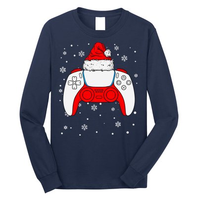 Christmas Santa Gamer Controller Boys Teens Gaming Xmas Long Sleeve Shirt