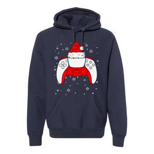 Christmas Santa Gamer Controller Boys Teens Gaming Xmas Premium Hoodie