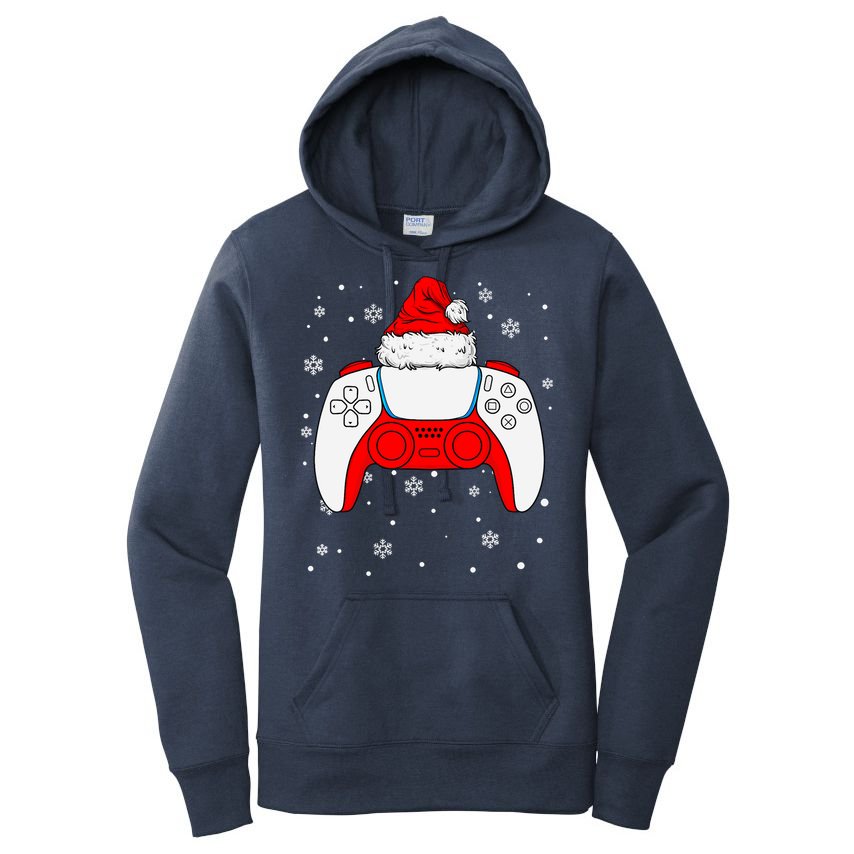 Christmas Santa Gamer Controller Boys Teens Gaming Xmas Women's Pullover Hoodie