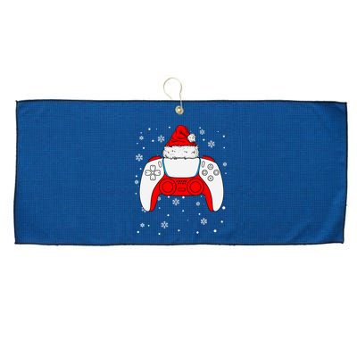 Christmas Santa Gamer Controller Boys Teens Gaming Xmas Large Microfiber Waffle Golf Towel