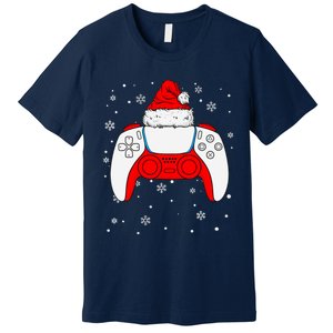 Christmas Santa Gamer Controller Boys Teens Gaming Xmas Premium T-Shirt