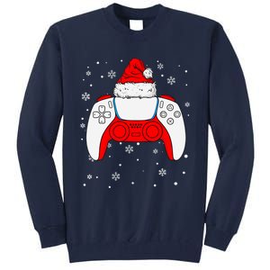 Christmas Santa Gamer Controller Boys Teens Gaming Xmas Tall Sweatshirt