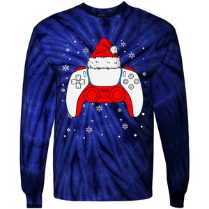 Christmas Santa Gamer Controller Boys Teens Gaming Xmas Tie-Dye Long Sleeve Shirt