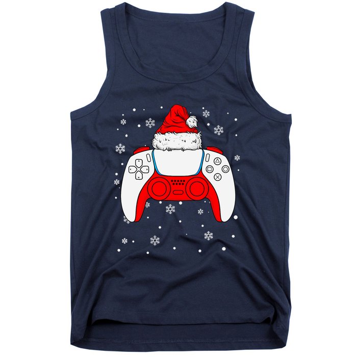 Christmas Santa Gamer Controller Boys Teens Gaming Xmas Tank Top