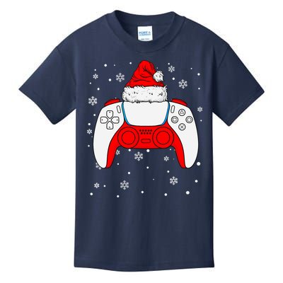 Christmas Santa Gamer Controller Boys Teens Gaming Xmas Kids T-Shirt