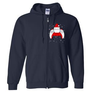 Christmas Santa Gamer Controller Boys Teens Gaming Xmas Full Zip Hoodie