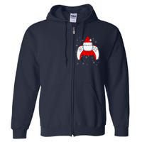 Christmas Santa Gamer Controller Boys Teens Gaming Xmas Full Zip Hoodie