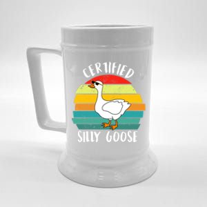 Certified Silly Goose Funny Goose Lover Farmer Farm Life Beer Stein