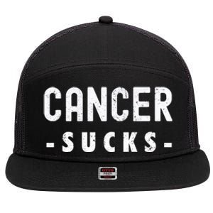 Cancer Sucks Gift Hooded Cancer Gift 7 Panel Mesh Trucker Snapback Hat