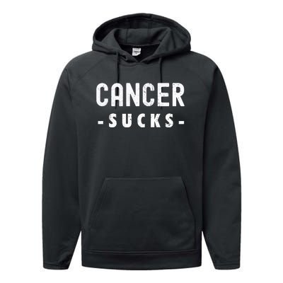 Cancer Sucks Gift Hooded Cancer Gift Performance Fleece Hoodie