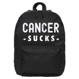 Cancer Sucks Gift Hooded Cancer Gift 16 in Basic Backpack