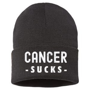 Cancer Sucks Gift Hooded Cancer Gift Sustainable Knit Beanie