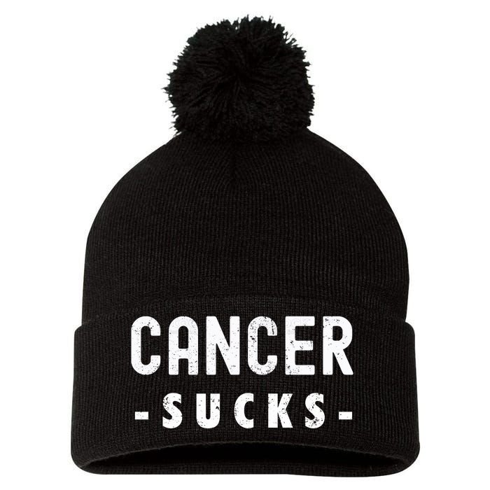 Cancer Sucks Gift Hooded Cancer Gift Pom Pom 12in Knit Beanie