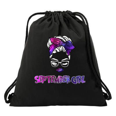 Cute September Girl Drawstring Bag