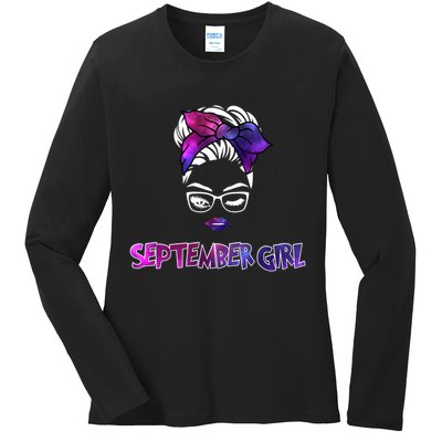Cute September Girl Ladies Long Sleeve Shirt