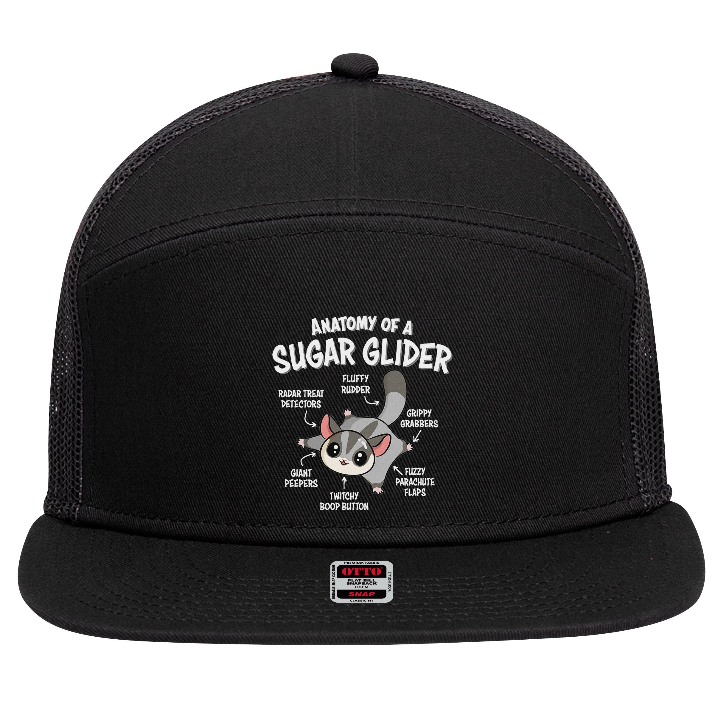 Cute Sugar Glider Lover 7 Panel Mesh Trucker Snapback Hat