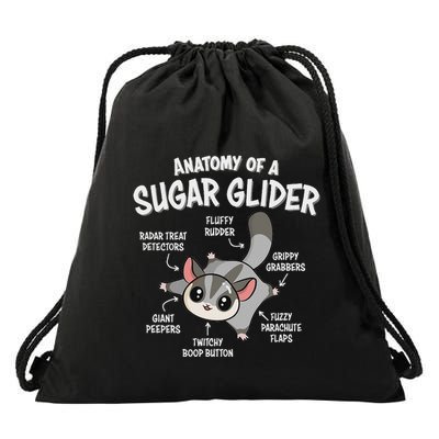 Cute Sugar Glider Lover Drawstring Bag