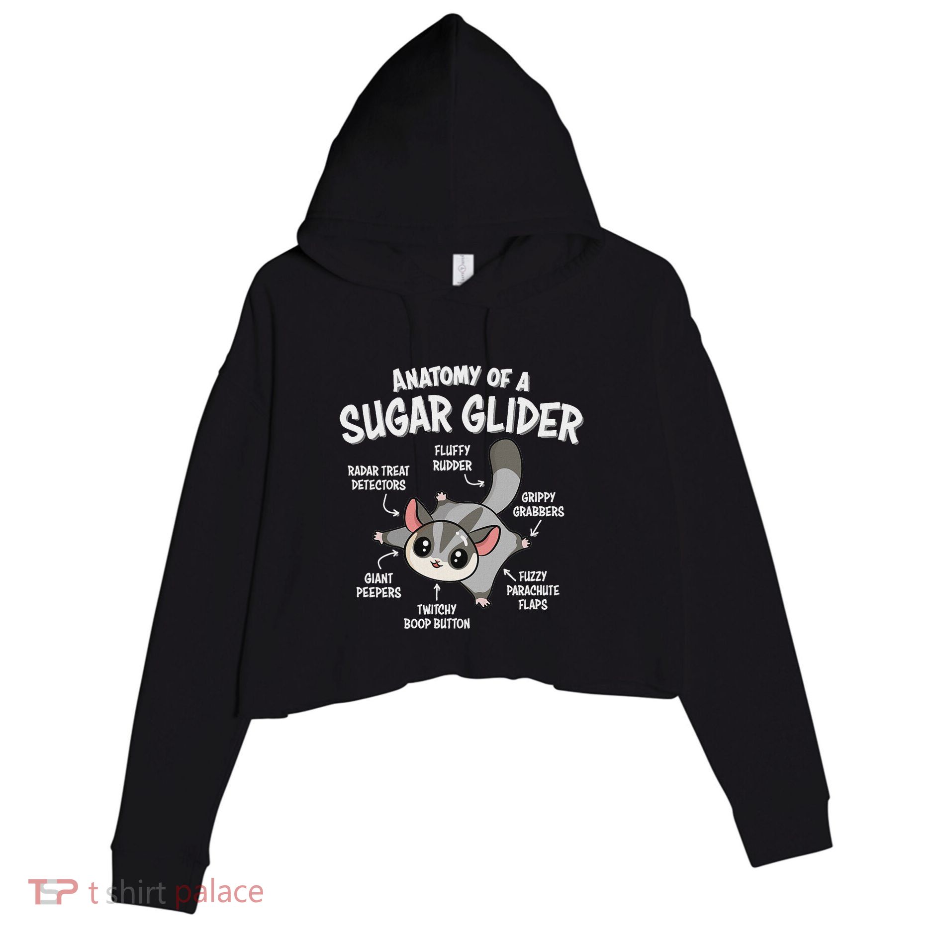 Cute Sugar Glider Lover Crop Fleece Hoodie